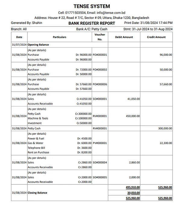 Bank Register