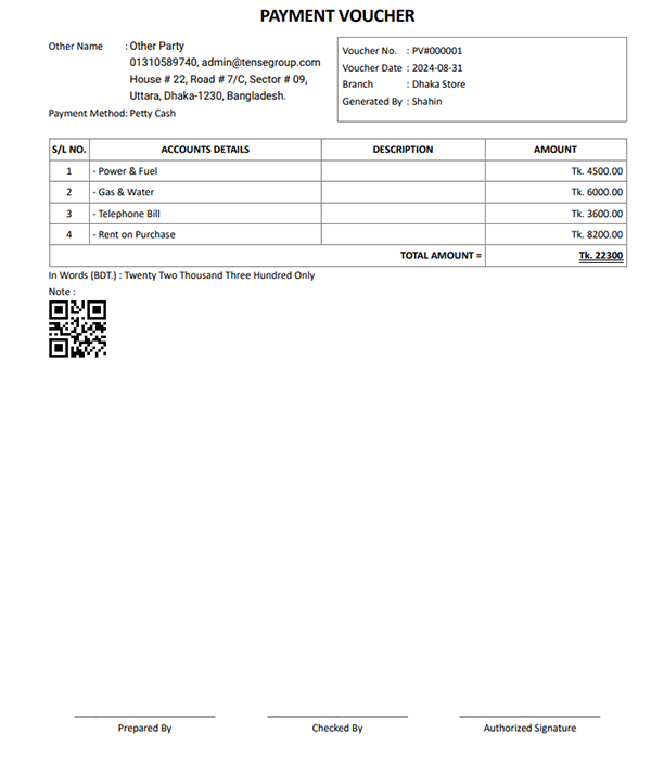 Payment Voucher