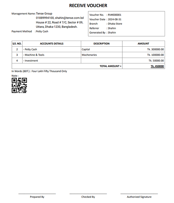 Receipt Voucher