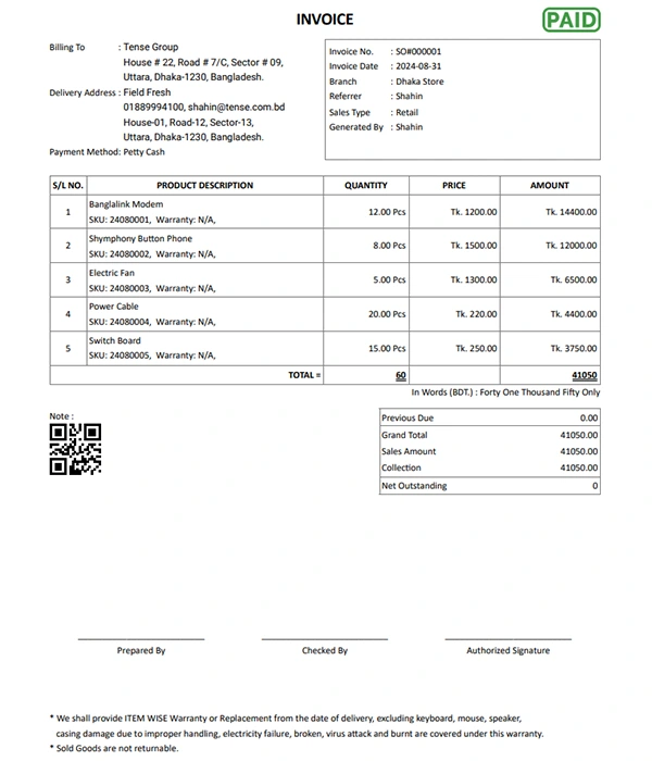 Sales Invoice