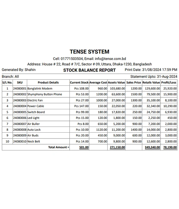 Stock Balance